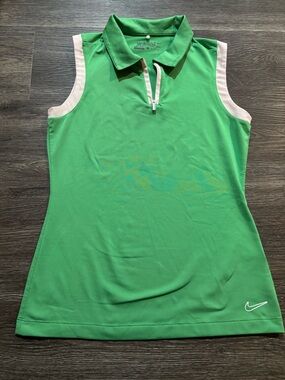 Nike Women’s Green Polo Sleeveless Tank with White Trim